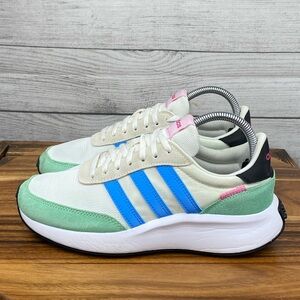 adidas Women’s Run 70s Off White Green Blue Sneaker IE6981 Shoe Size 7